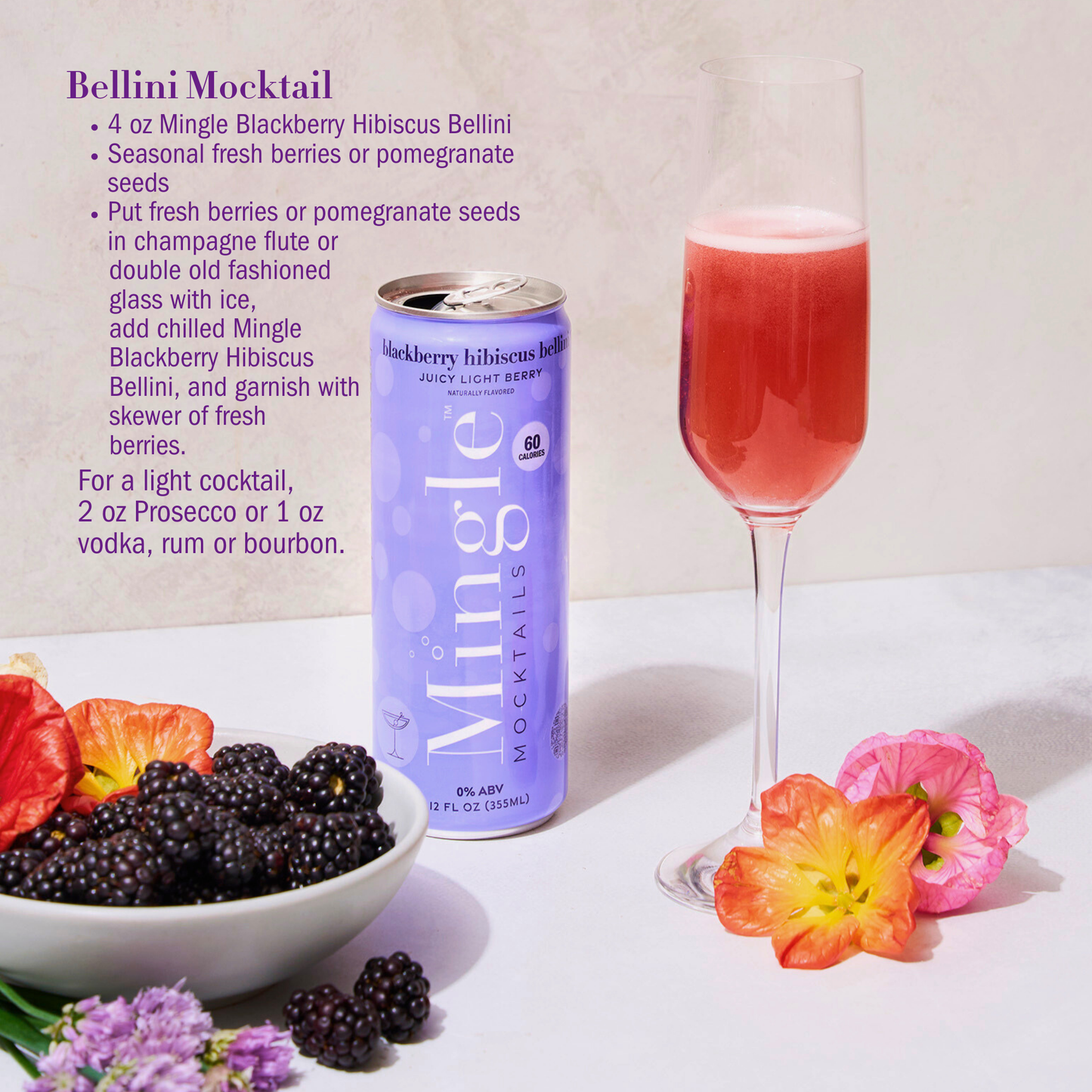 Blackberry Hibiscus Bellini 750ML Bottles - $6.50/ea x 6