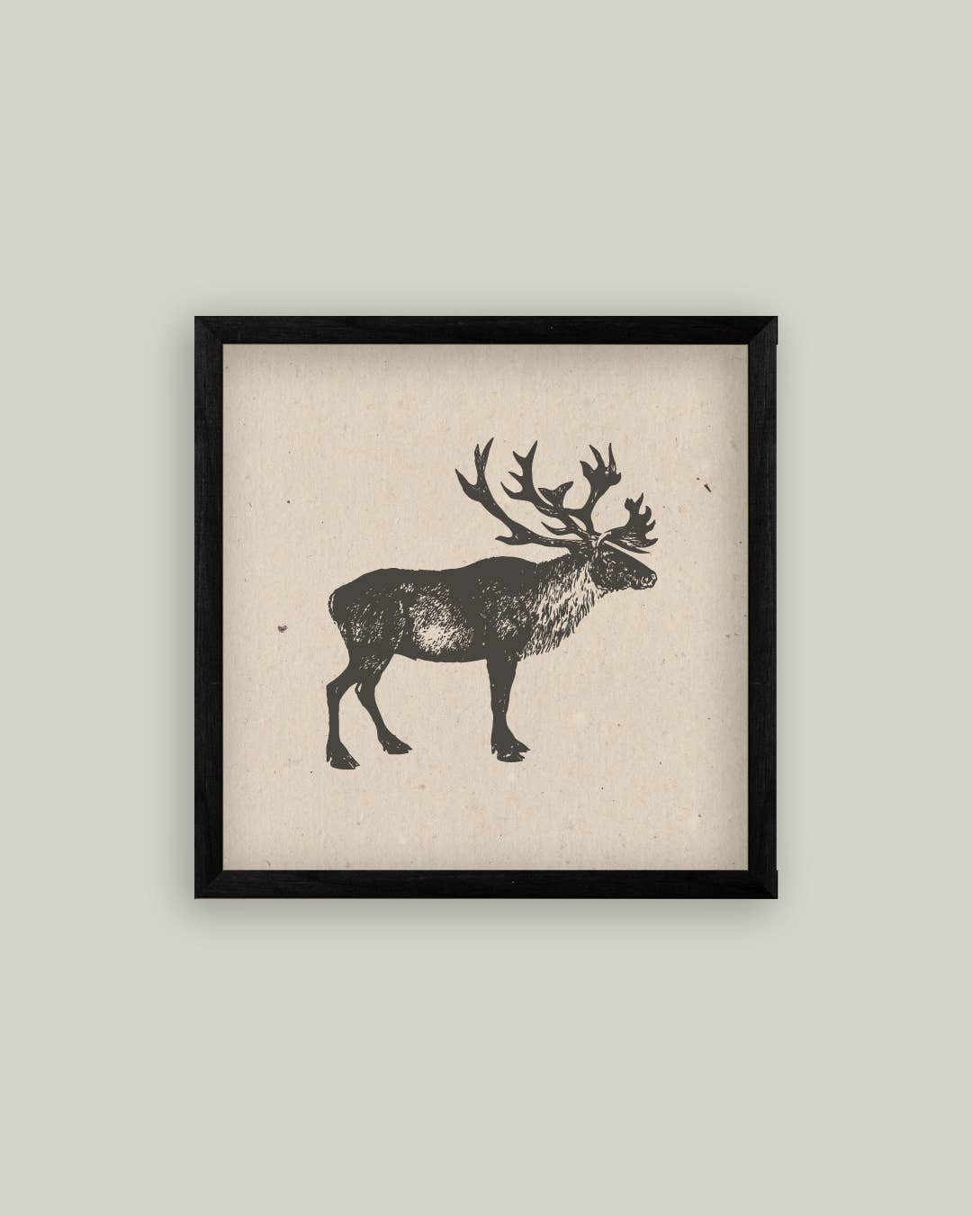 Caribou Framed Antique Art