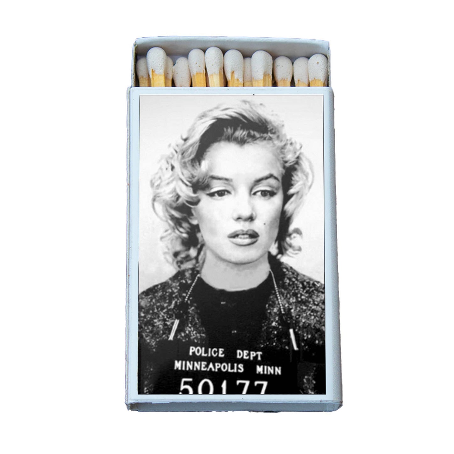 Marilyn Monroe Mugshot Matchbox • Candle Acc • Matches