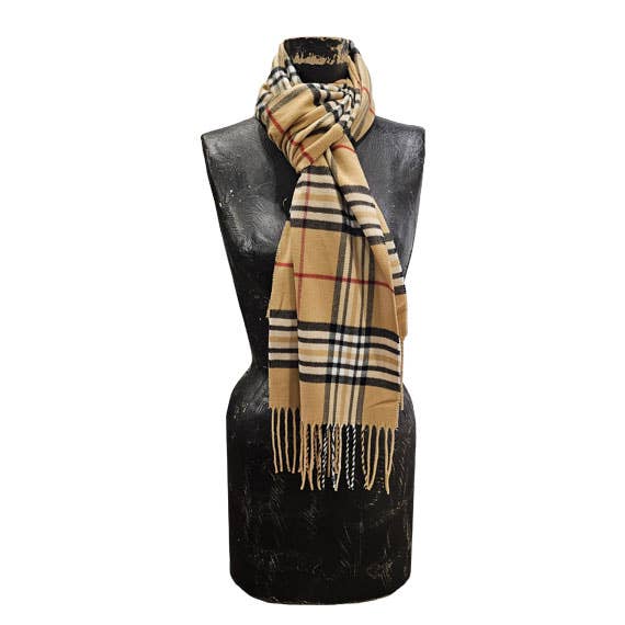 BB. Inspired Plaid Basic Colors Cashmere Touch Muffler scarf