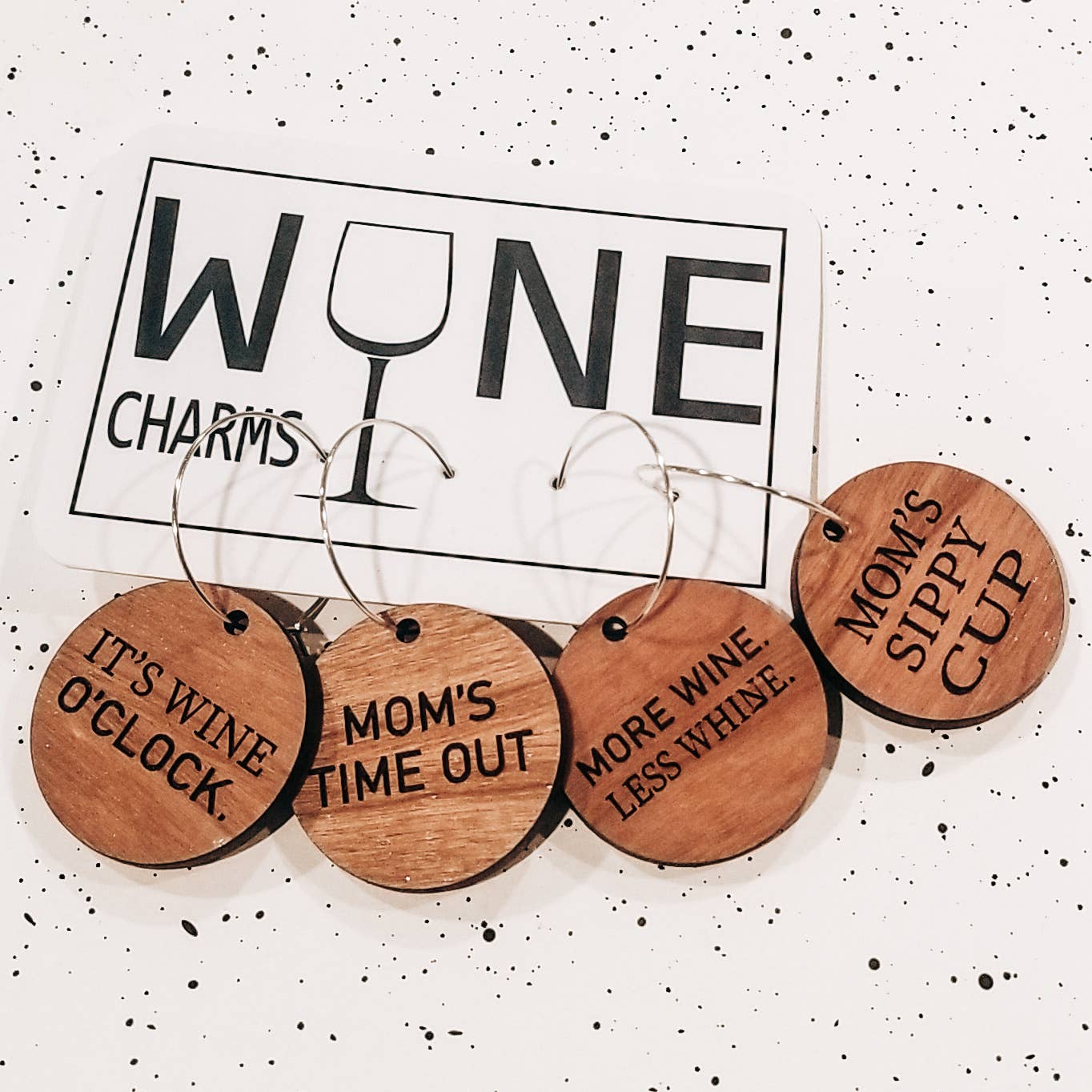 Mom Wine Charms: Maple