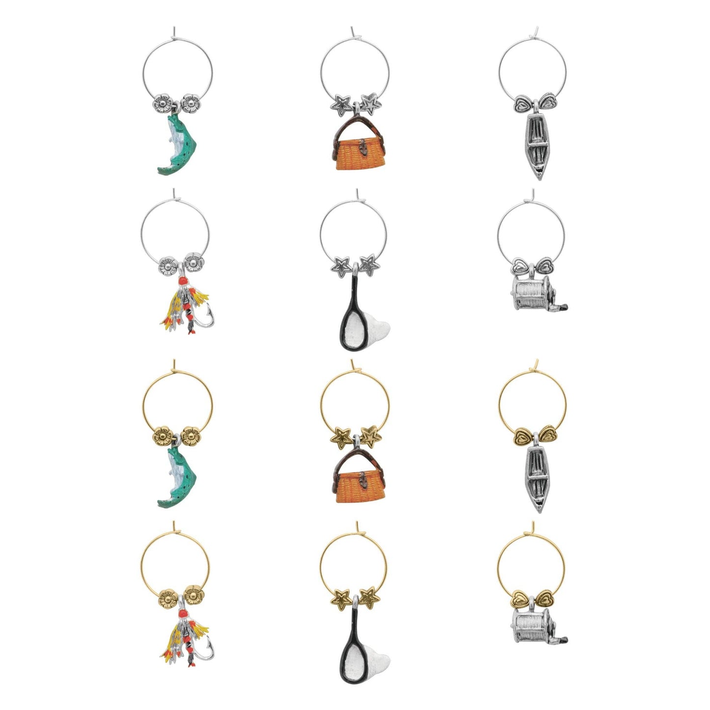 12-Piece Gone Fishin' Wine Charms