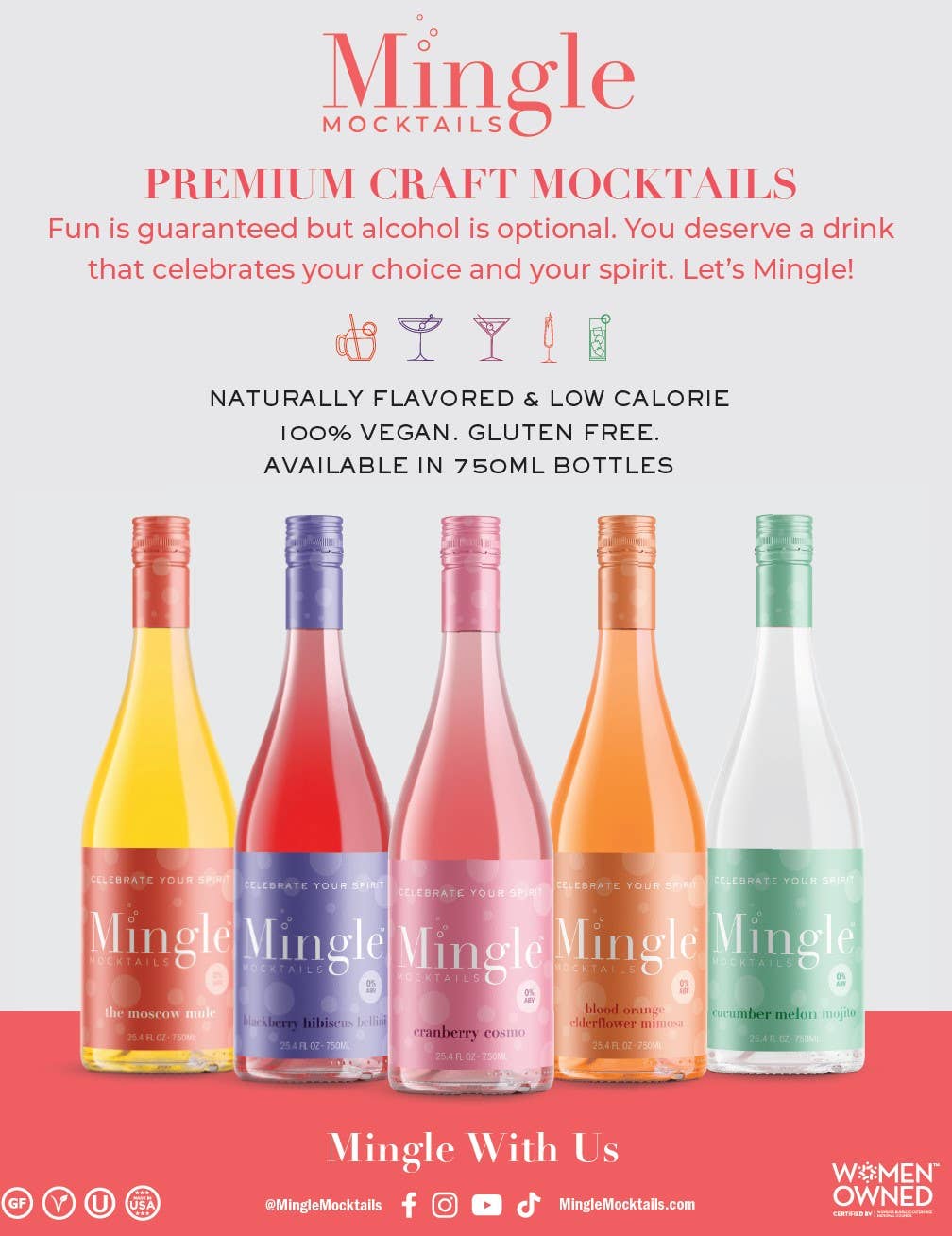 Cranberry Cosmo 750ML Bottles - $6.50/ea x 6