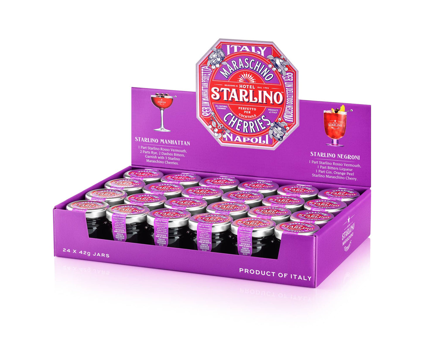 Hotel Starlino Maraschino Cherries MINI Jars 42g - 96 jars