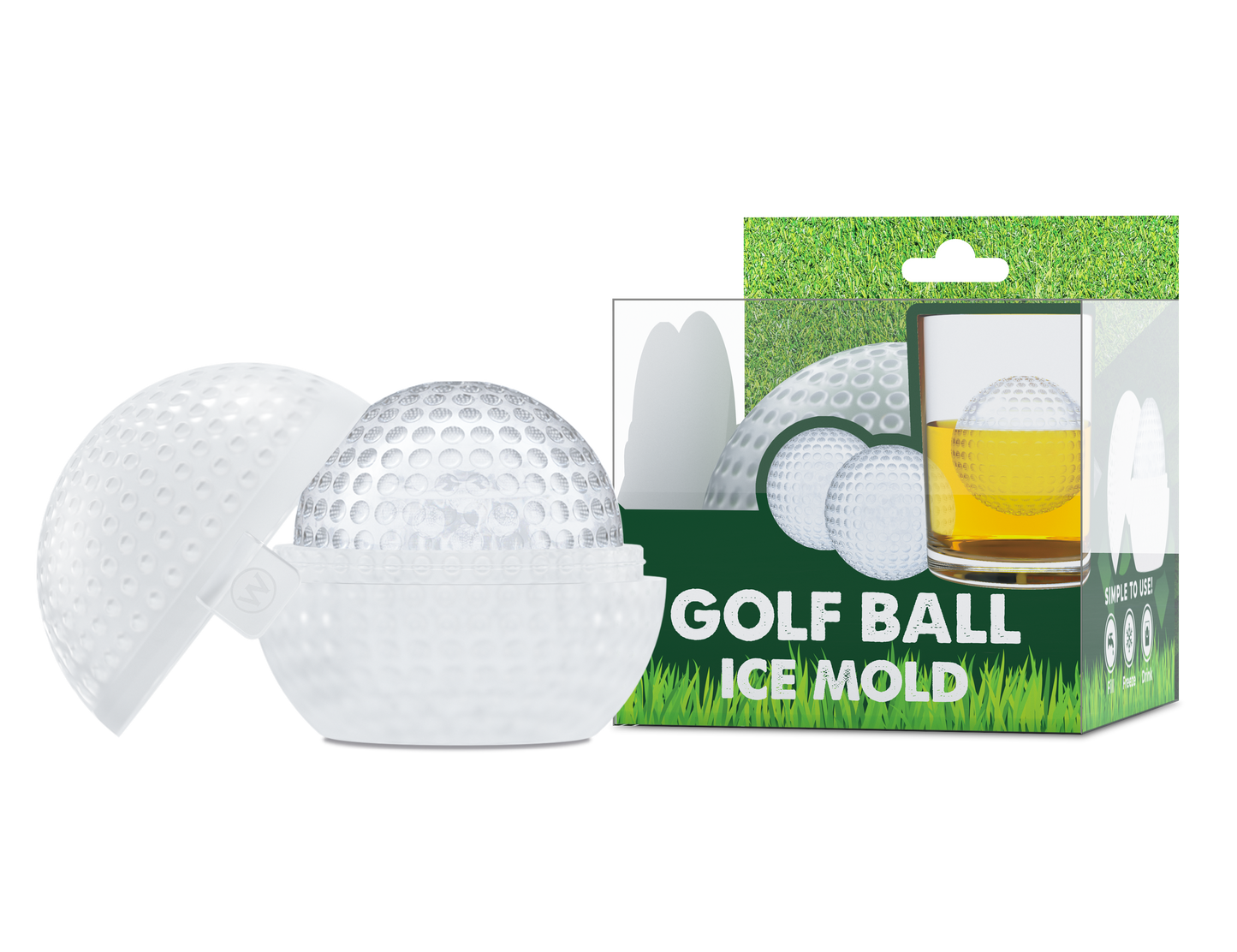 Golf Ball Ice Mold: 2 pack