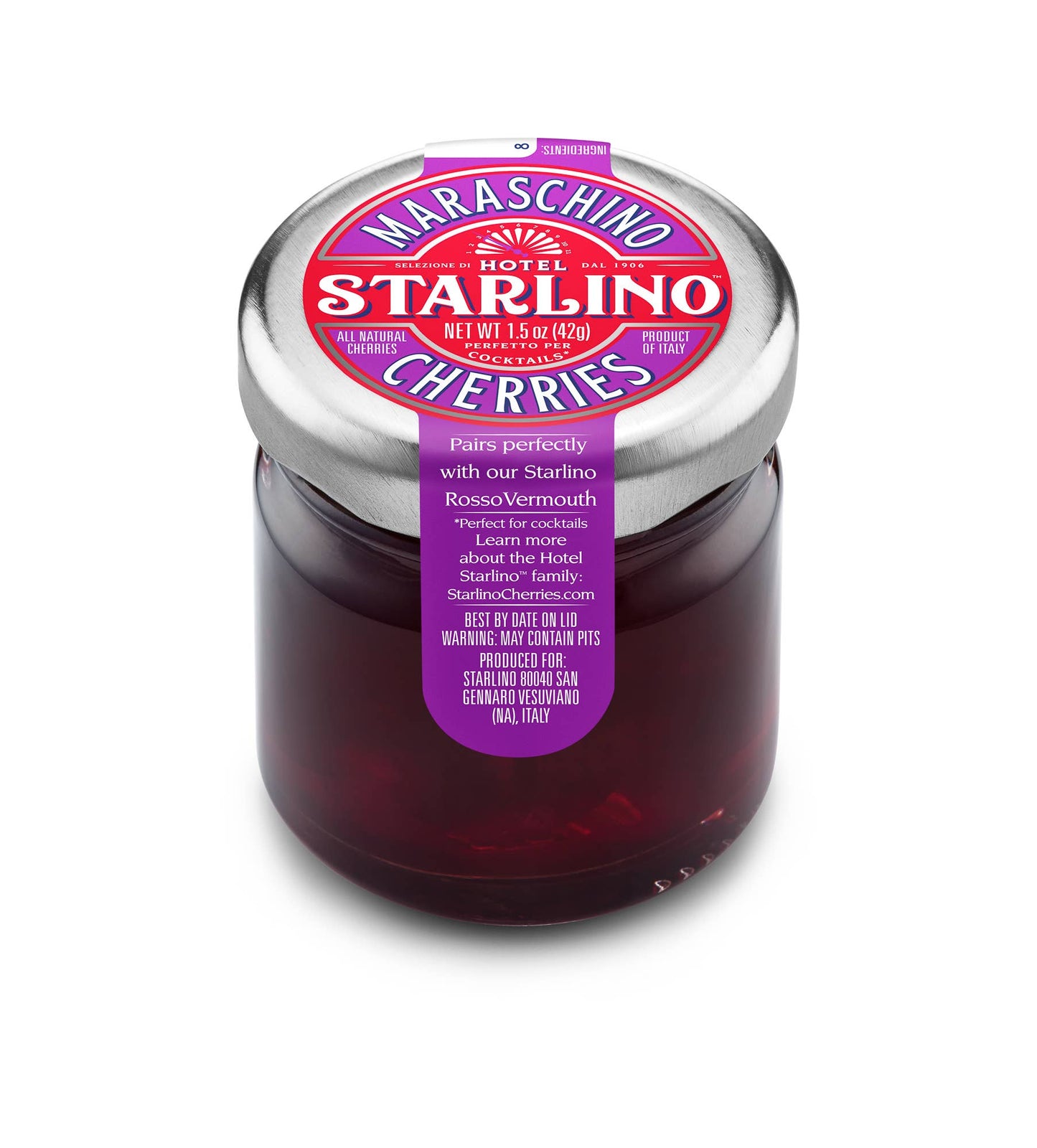 Hotel Starlino Maraschino Cherries MINI Jars 42g - 96 jars