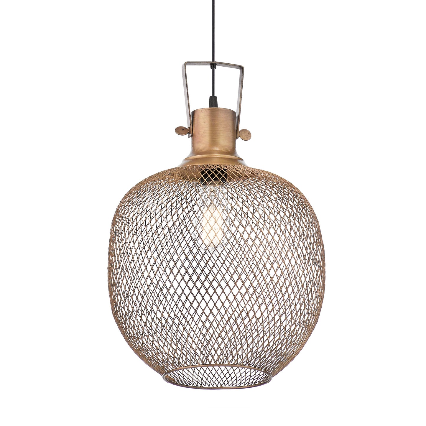 13.5"H Kellem Handcrafted Brass Mesh Pendant Lamp