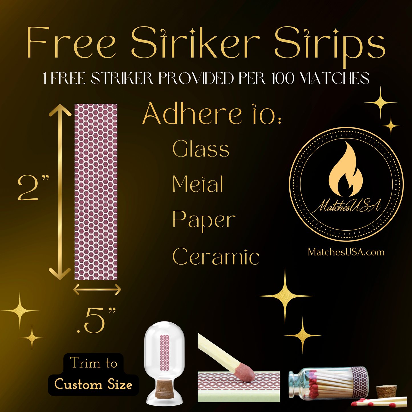 3" Color Wooden Safety Matches Match Bulk