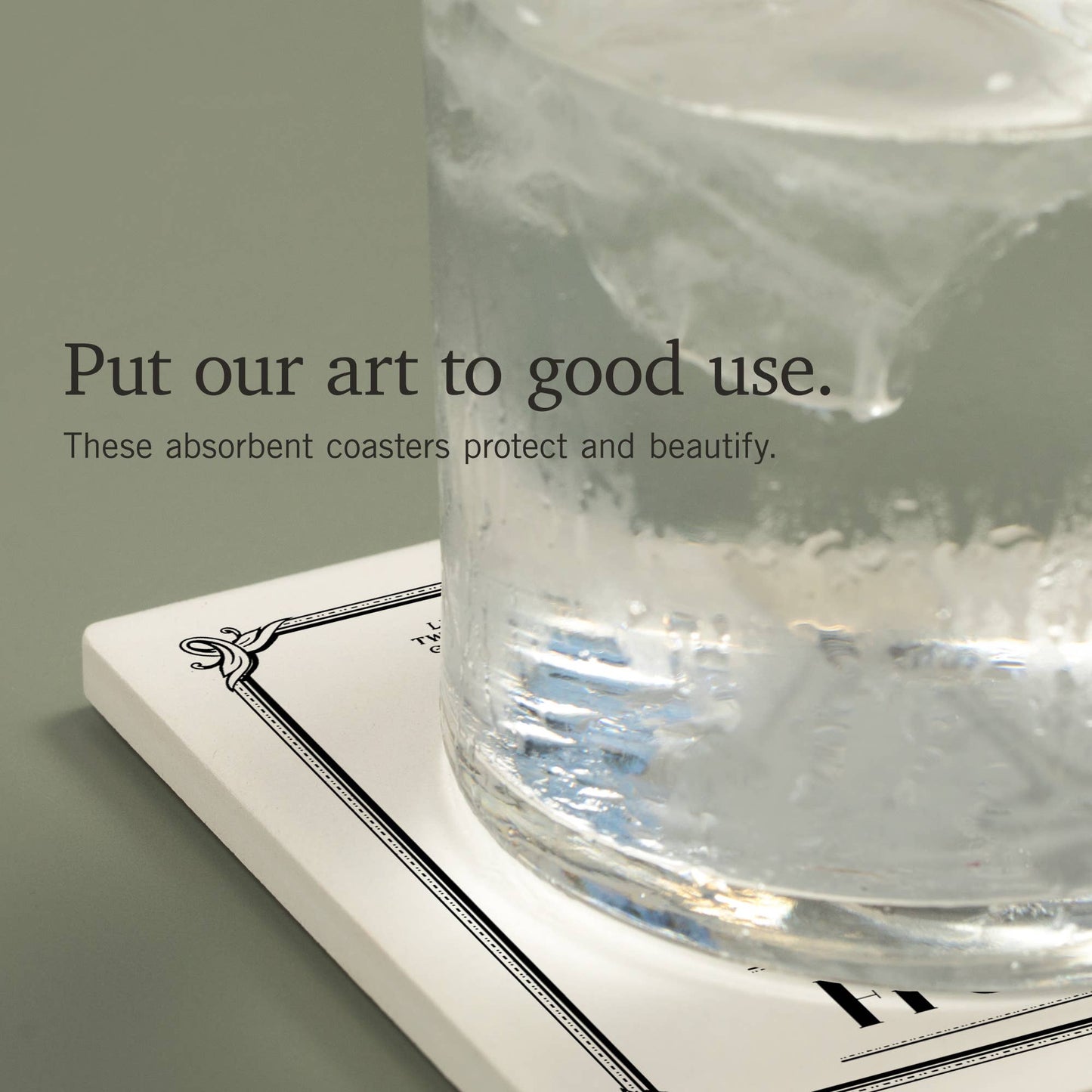CERAMIC COASTER Prohibition, Cocktail Recipe, French 75