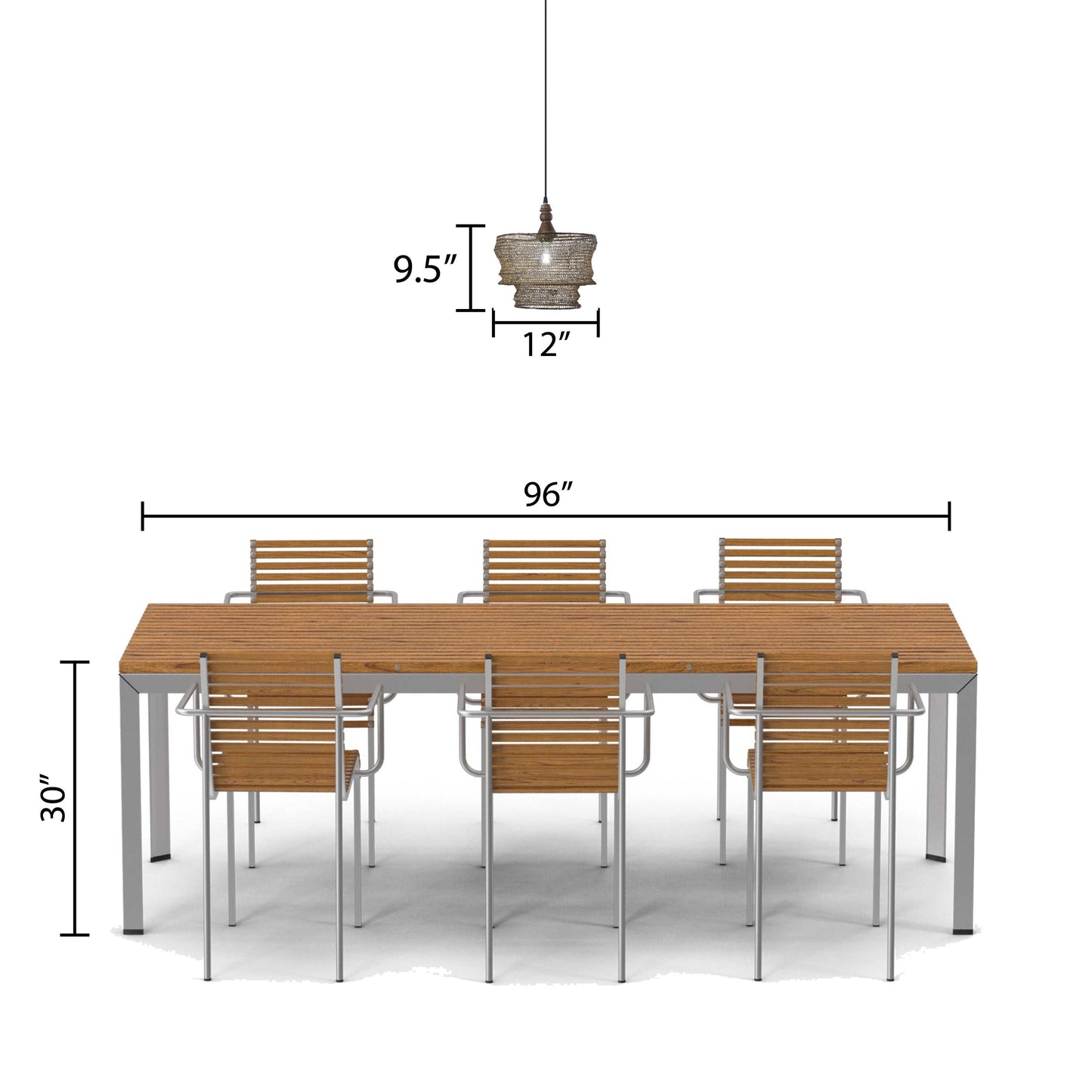 12"W Bronze-Finish Metal and Wood Hanging Pendant Light