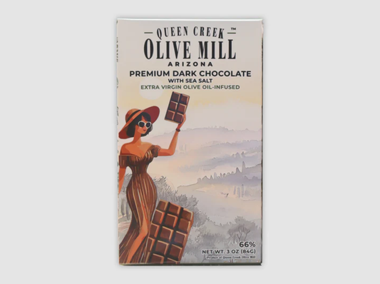 66% Premium Dark Chocolate Bar w/Sea Salt EVOO Infused - 3oz