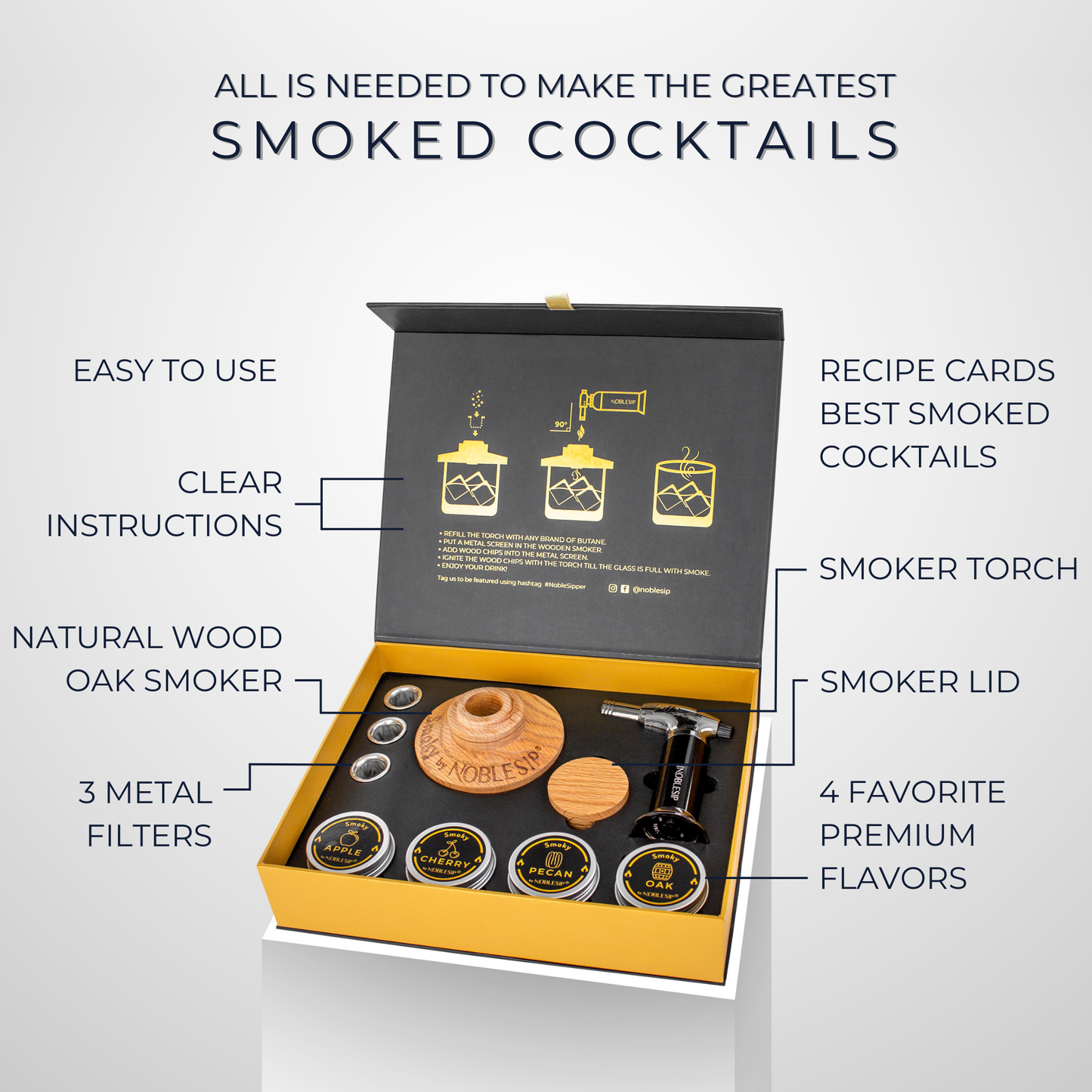 Cocktail Smoker Kit - Gift Box, Smoke Whiskey, Old Fashioned