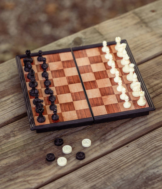 Bunkhouse King Of The Hill Magnetic Travel Chess And Checker
