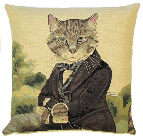 Funny Cat Portrait Pillow Cover | Unique Cat Gifts