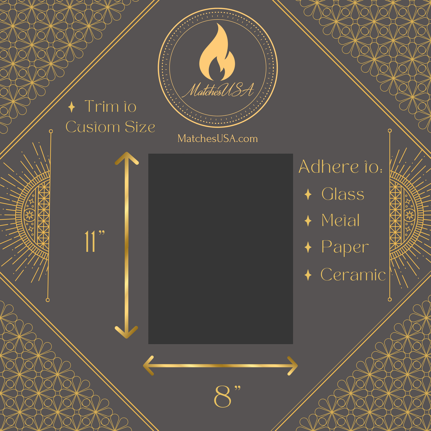 Adhesive Match Striker Paper (8.5x11") - Matches Sheet