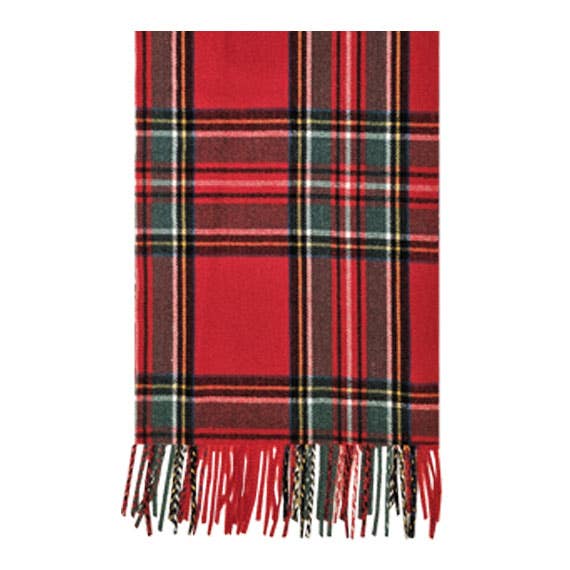 Tartan Plaid Cashmere Touch Muffler scarf with fringe