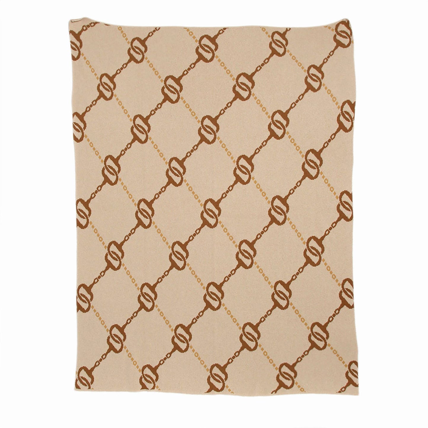 Equestrian House of Bits Throw Blanket: Hunter/Straw/Flax