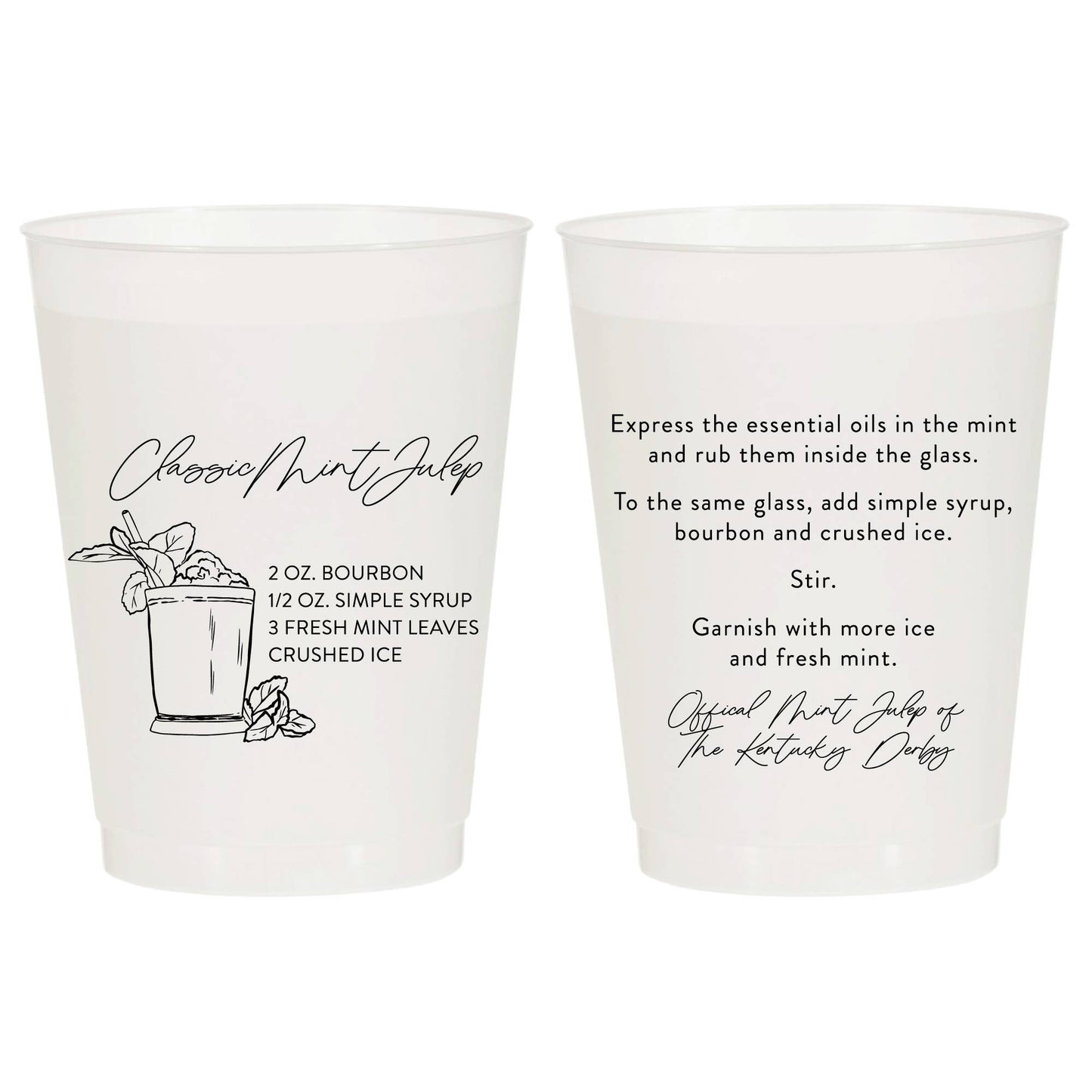 Classic Mint Julep Recipe Frosted Cups - Derby