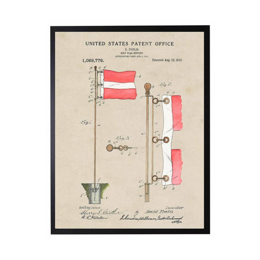 Watercolor Golf Flag Patent