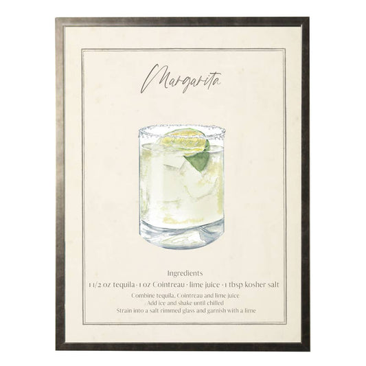 Watercolor margarita drink with recipe