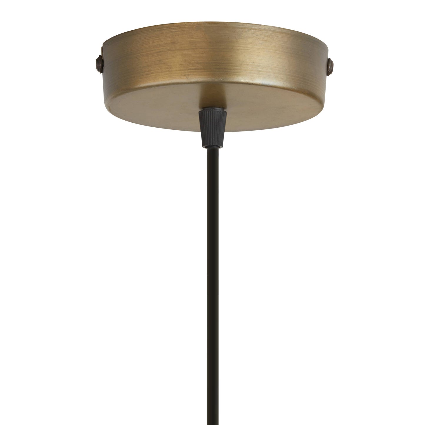 12"W Bronze-Finish Metal and Wood Hanging Pendant Light