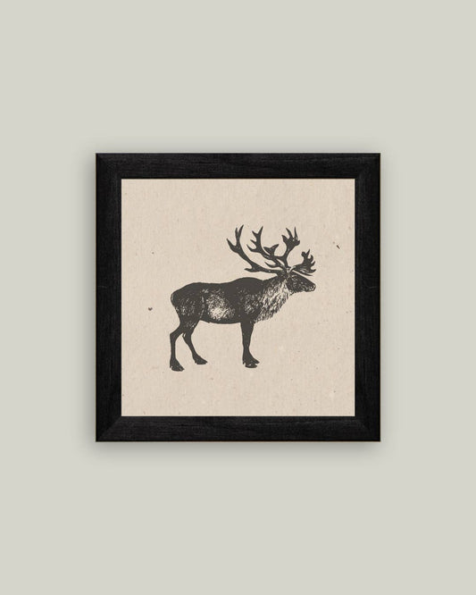 Caribou Framed Antique Art