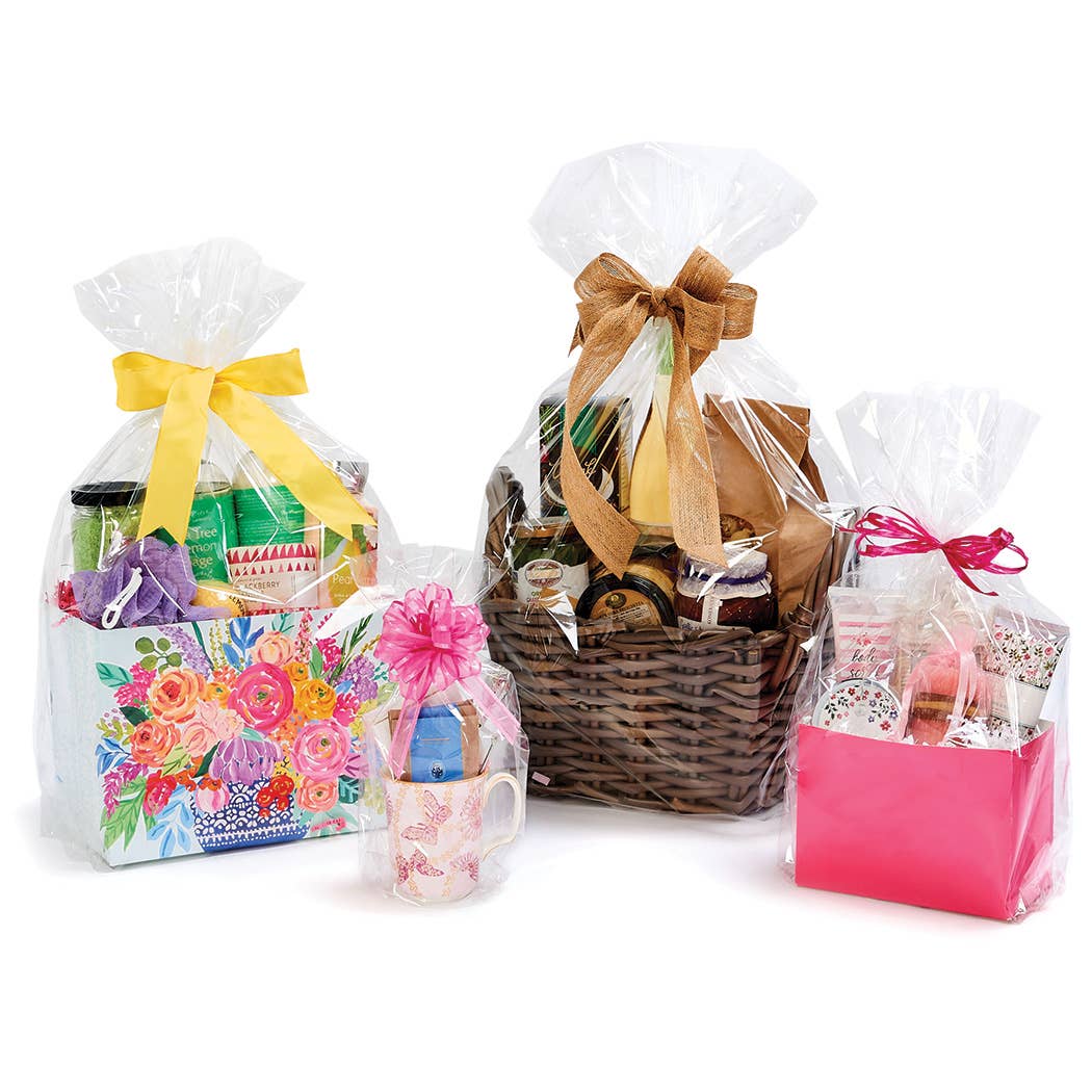 Clear Poly Basket Wrap Bags: 25 Pack / Clear / Jumbo 28x32x8"