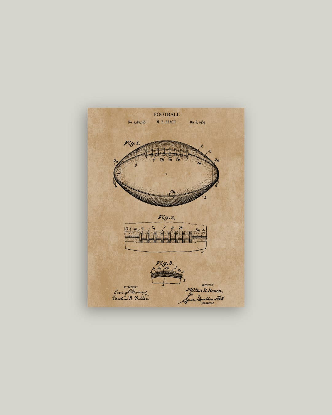 Football Map Antique Artist Board