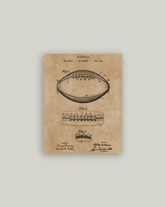 Football Map Antique Artist Board