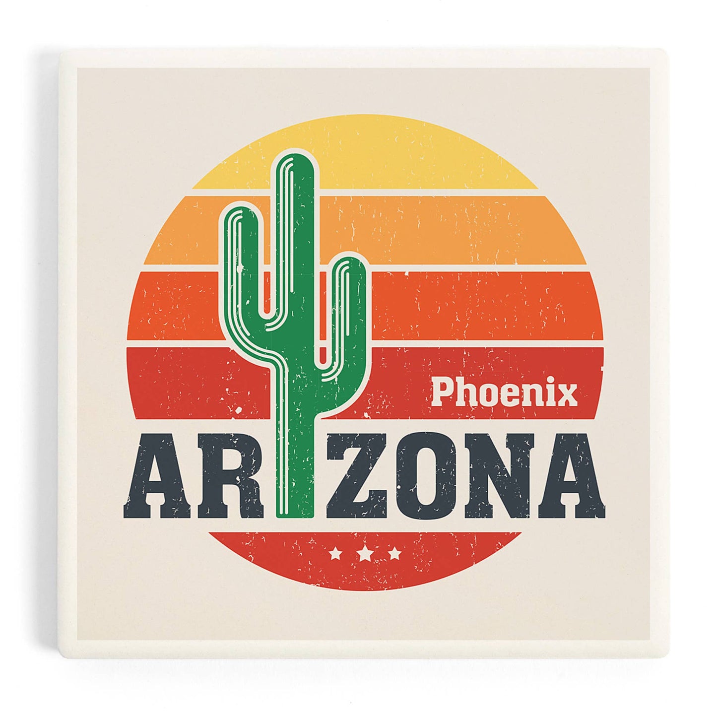 CERAMIC COASTER Phoenix, Arizona, Sun & Cactus