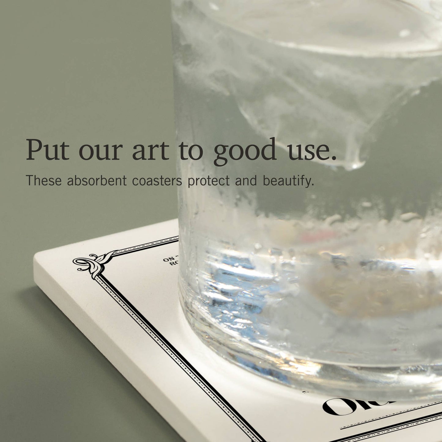 CERAMIC COASTER Prohibition Cocktail Recipe Old Fashioned
