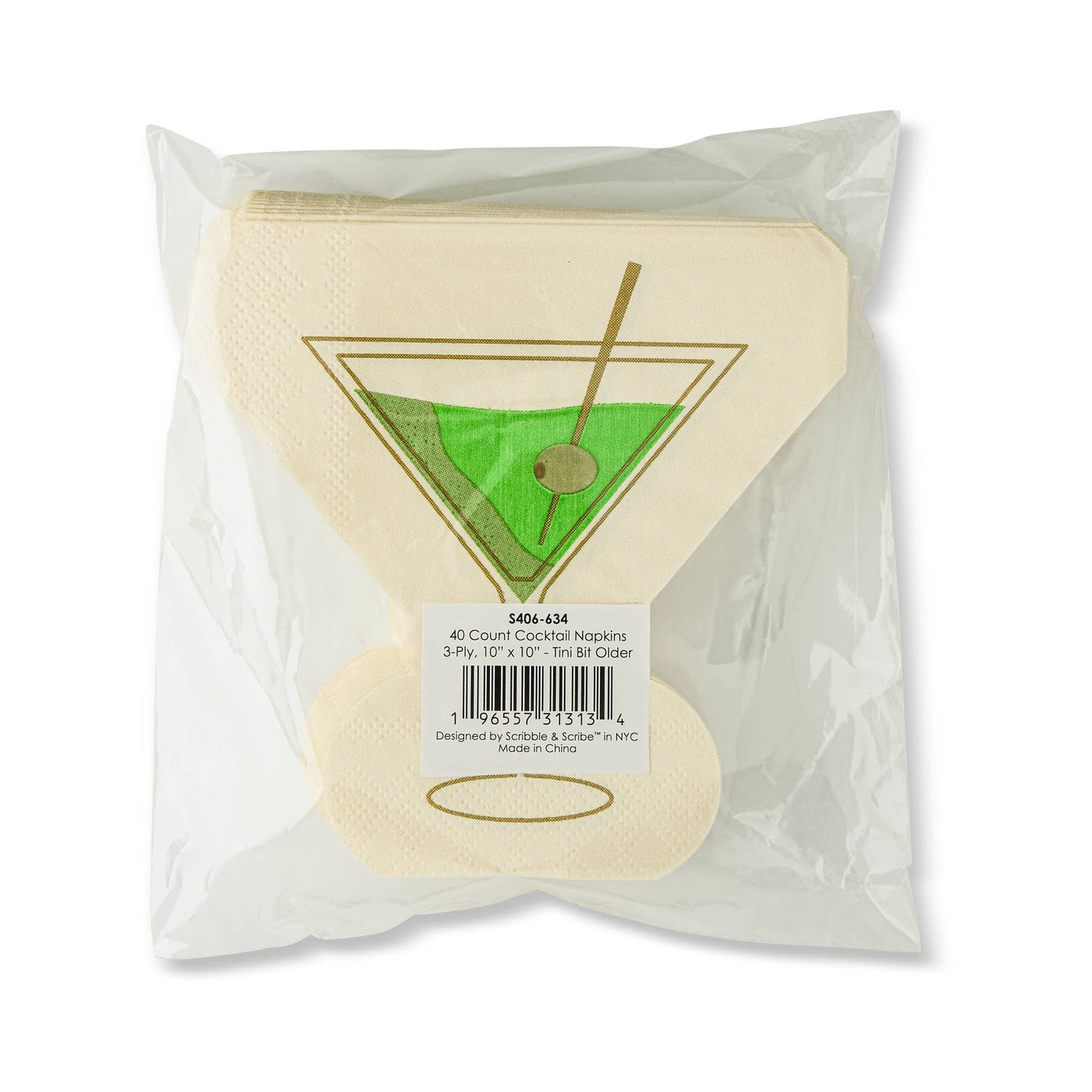 40pk Cocktail Napkins - Martini