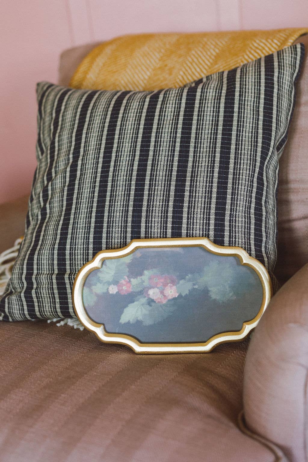 Arrangement of Flowers in Ornate Frame