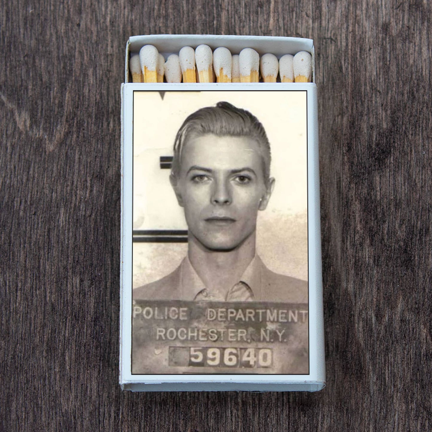 David Bowie Mug Shot Matchbox • Matches • Candle Acc