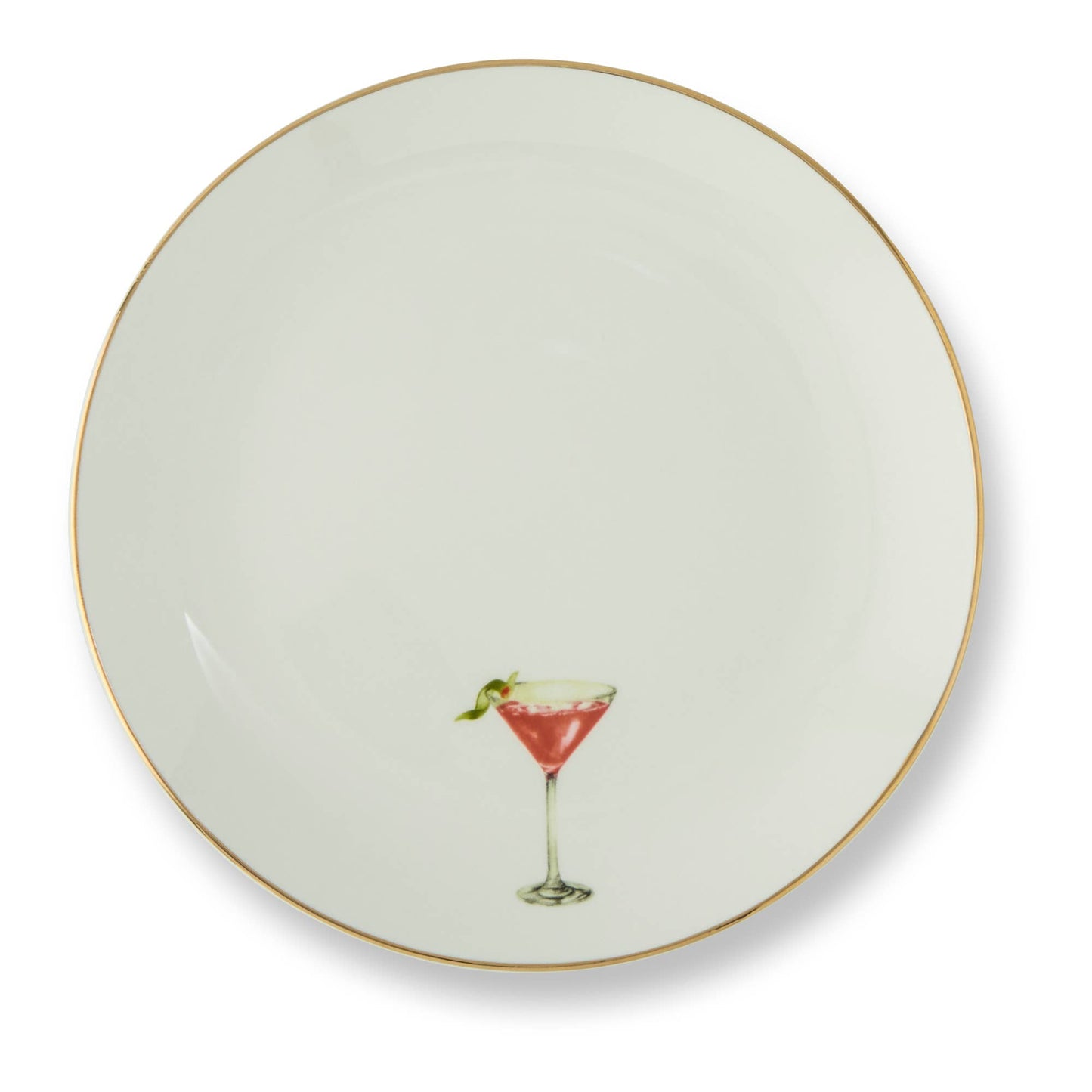 4pk 6" Gold Rim Plates - Classic Cocktails