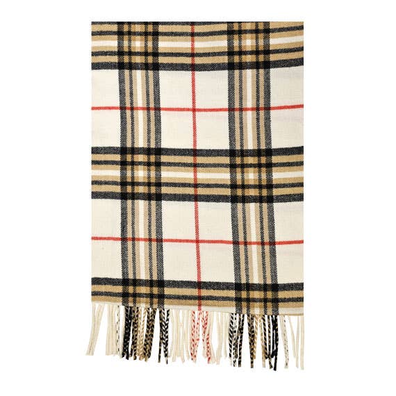 BB. Inspired Plaid Basic Colors Cashmere Touch Muffler scarf
