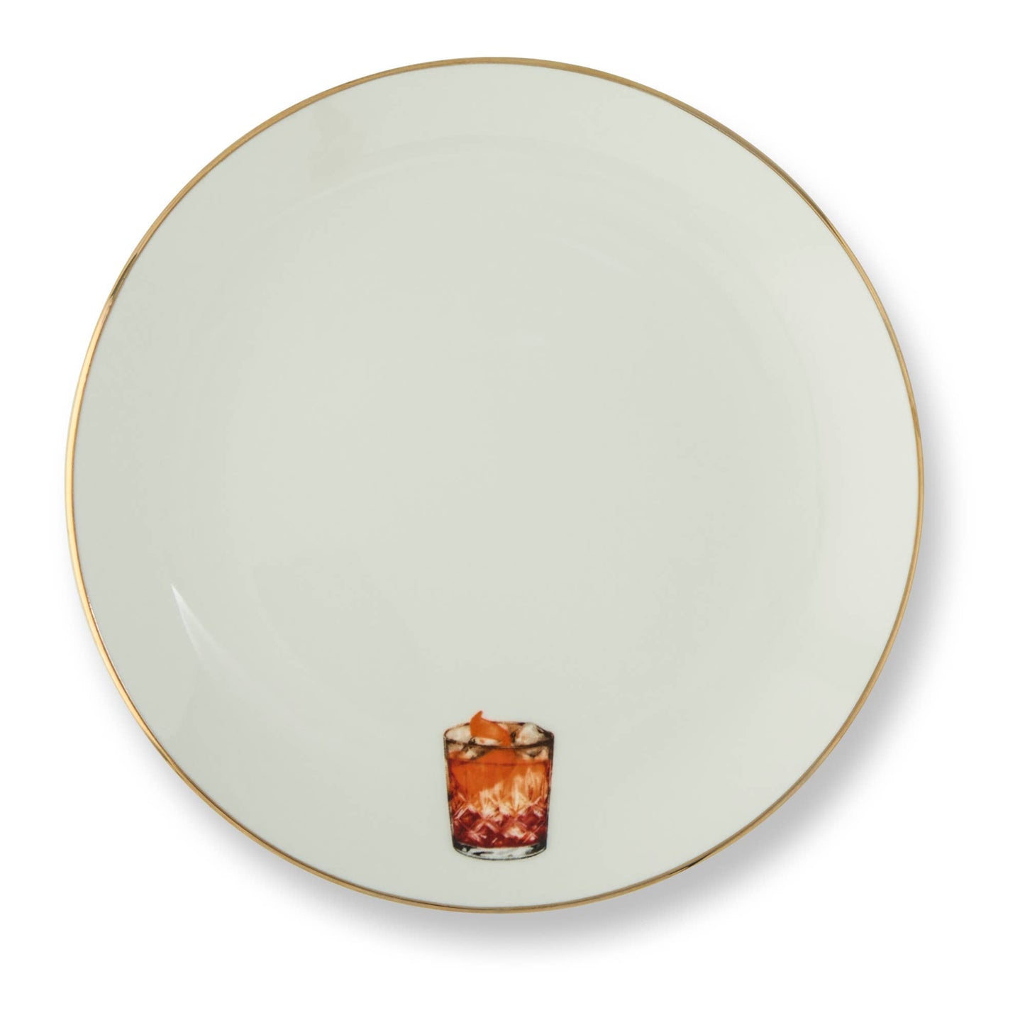 4pk 6" Gold Rim Plates - Classic Cocktails