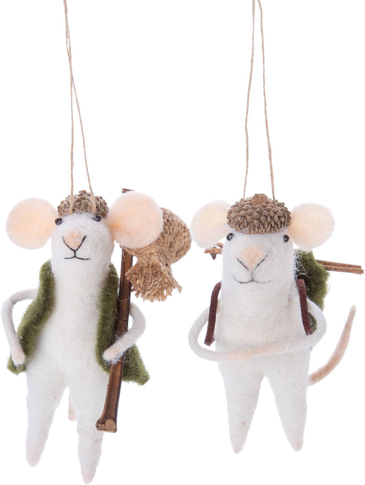 A13374 2 Asst'd felt hiking mice orns,felt back pack&vest