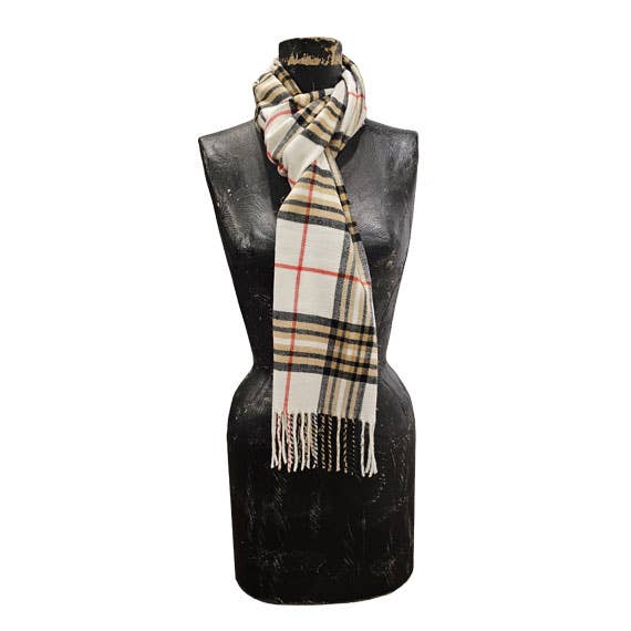 BB. Inspired Plaid Basic Colors Cashmere Touch Muffler scarf