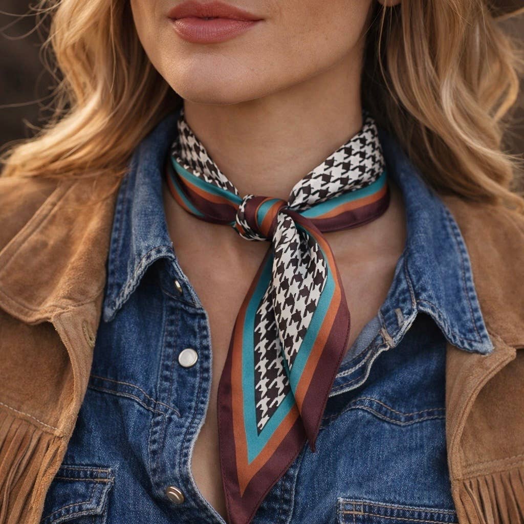 Arizona Western Houndstooth Twilly Scarf