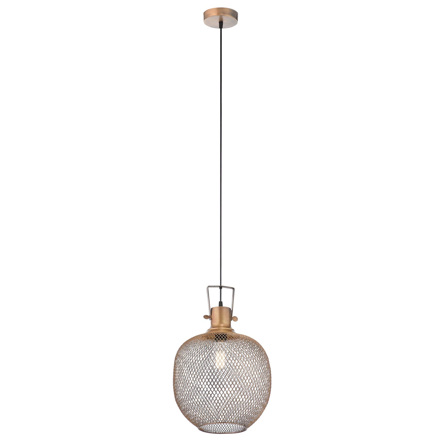 13.5"H Kellem Handcrafted Brass Mesh Pendant Lamp