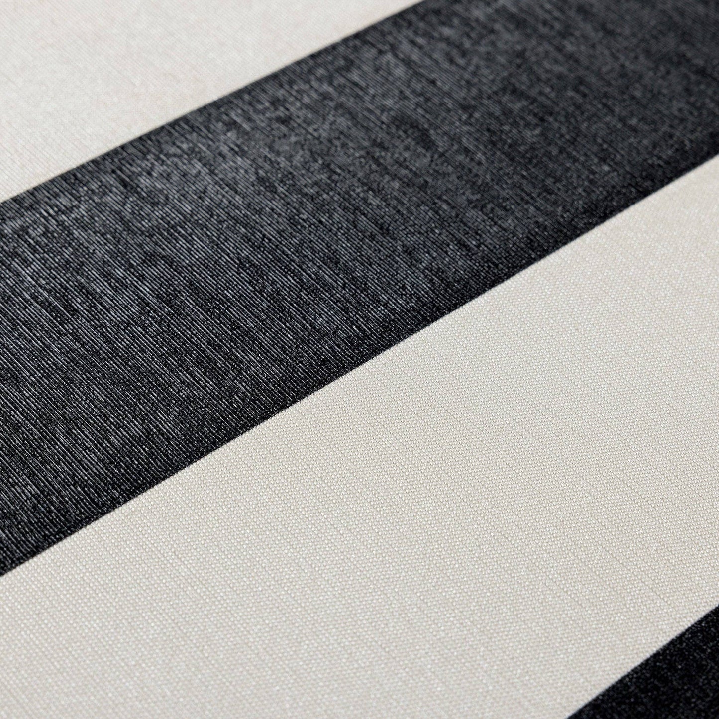 Black & White Timeless Bold Striped Wallpaper, Flocked Textured Velvet Feeling Thick Lines Wallcovering