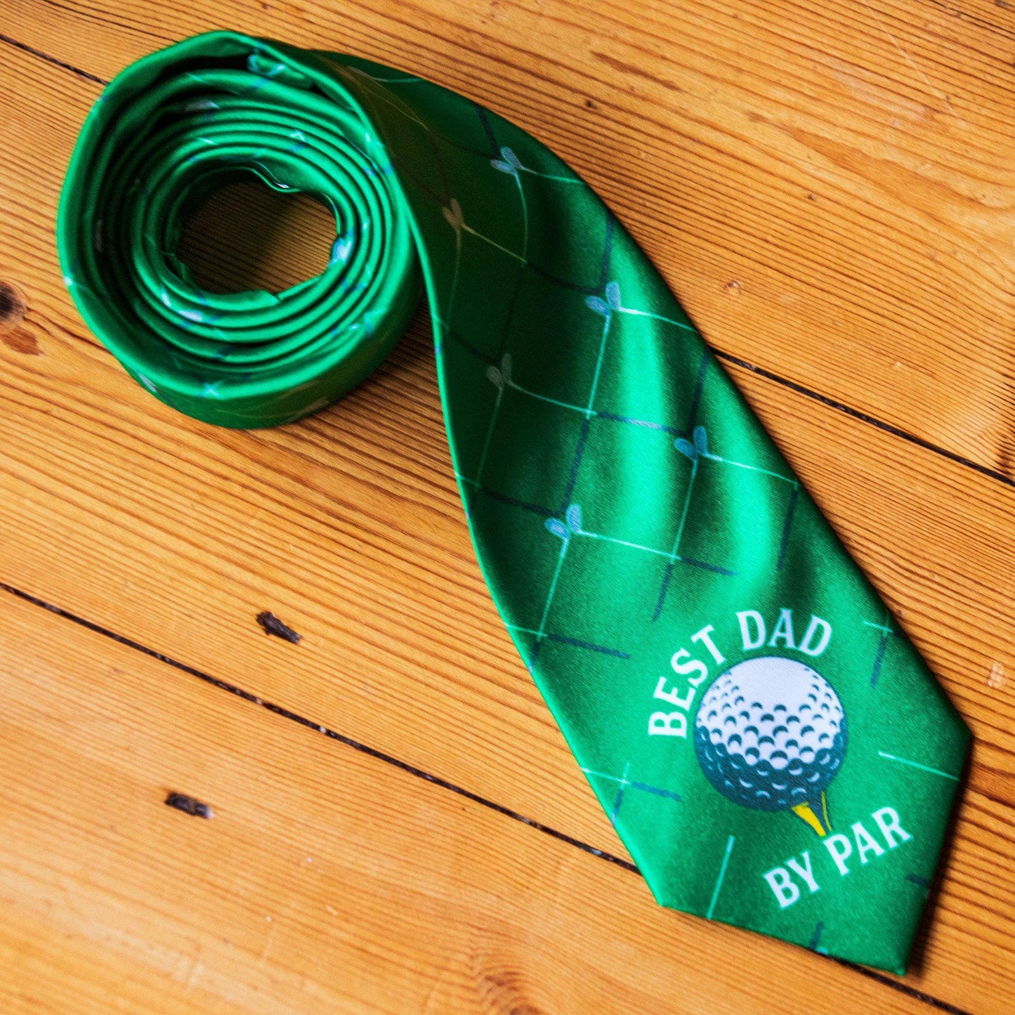 Best Dad By Par Neck Tie Golfing Necktie Gift for Golf: One Size / Green