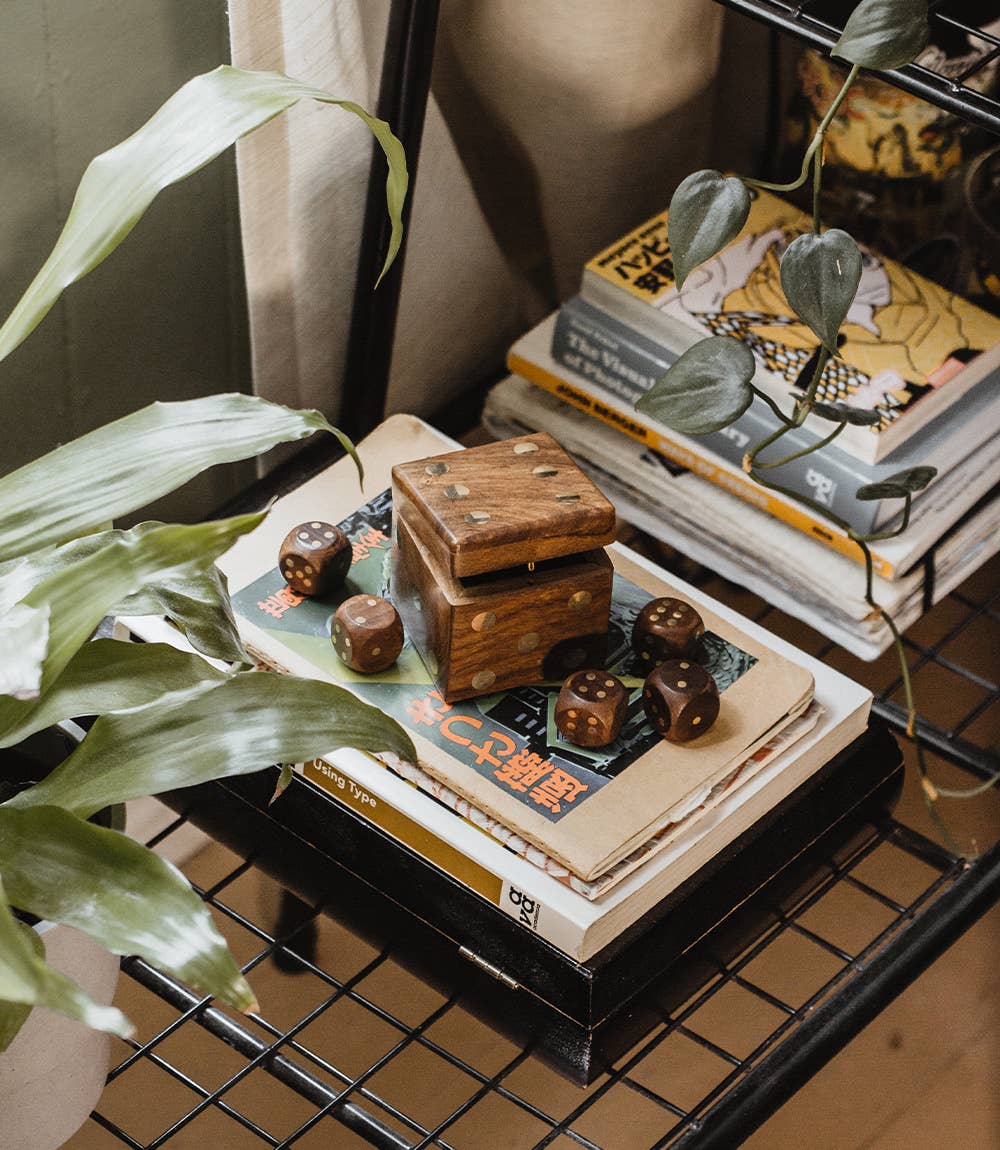 5 Dice Box Set -  Handcrafted Wood