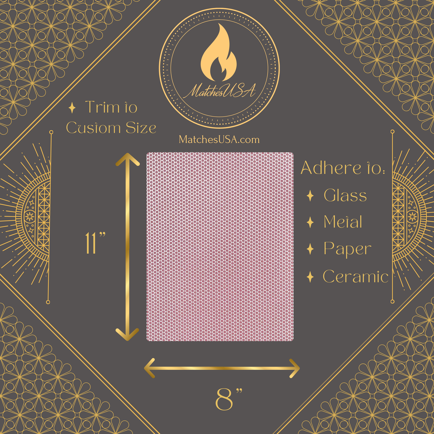 Adhesive Match Striker Paper (8.5x11") - Matches Sheet