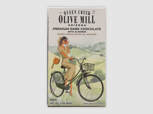 66% Premium Dark Chocolate Bar w/Almonds EVOO Infused - 3oz