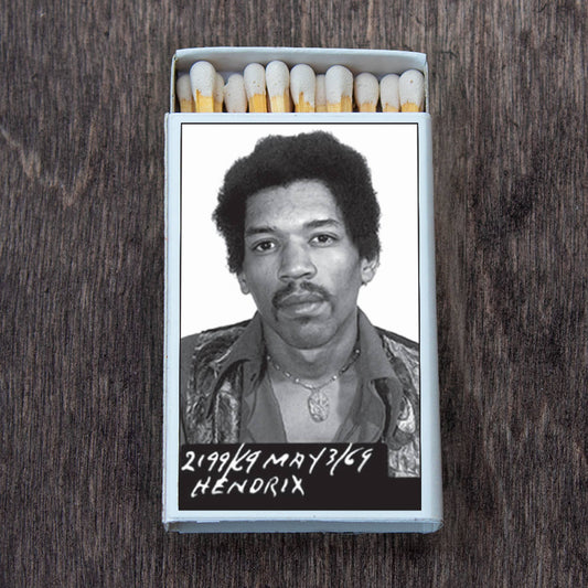 Jimi Hendrix Mug Shot Matchbox • Matches • Candle Acc