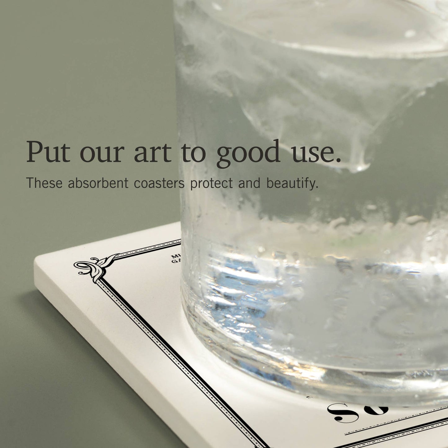 CERAMIC COASTER Prohibition, Cocktail Recipe, Southside