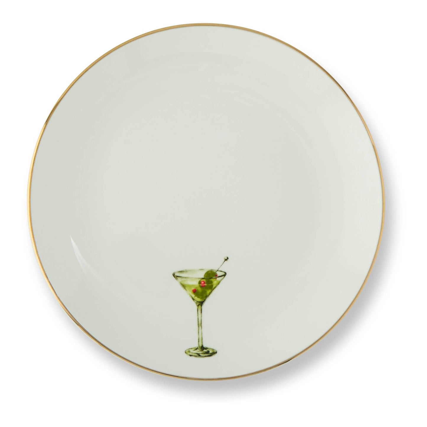 4pk 6" Gold Rim Plates - Classic Cocktails