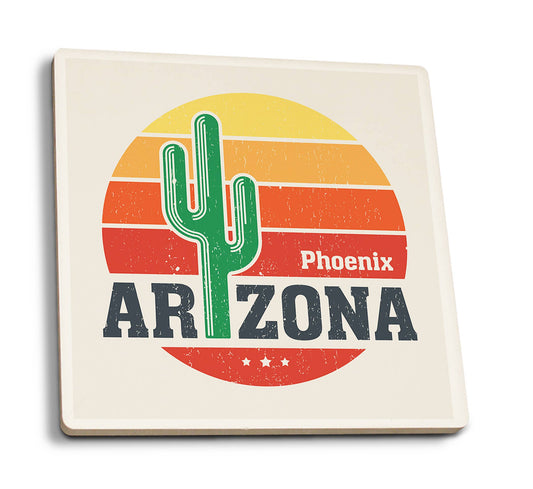 CERAMIC COASTER Phoenix, Arizona, Sun & Cactus